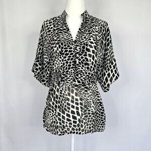 EMMA JAMES Petite Semi Sheer Women's Blouse, Size SP